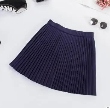 Pleated Skirts for Girls Gray Solid Color High Waist Child Toddler Petticoat High Quality Princess Ball Gown School Girl Skirts