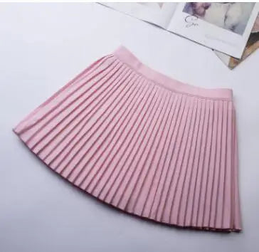 Pleated Skirts for Girls Gray Solid Color High Waist Child Toddler Petticoat High Quality Princess Ball Gown School Girl Skirts