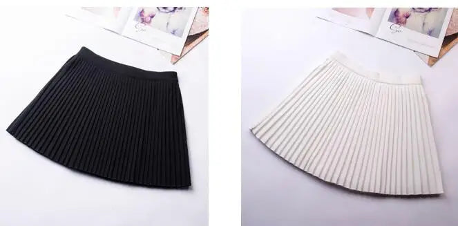 Pleated Skirts for Girls Gray Solid Color High Waist Child Toddler Petticoat High Quality Princess Ball Gown School Girl Skirts